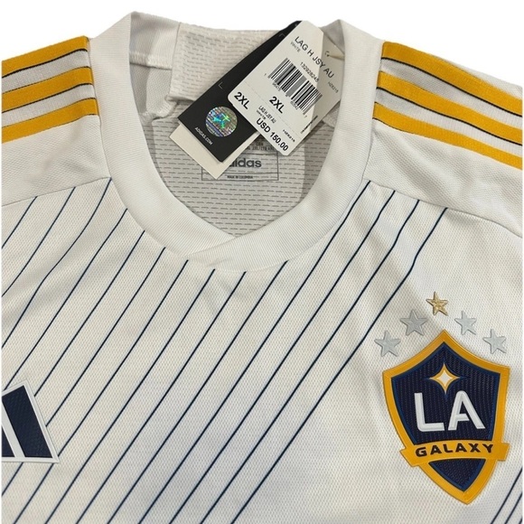 Adidas White LA Galaxy Home MLS Soccer Jersey Mens HZ6215 NON SPONSORED 2024 2XL - Picture 6 of 8